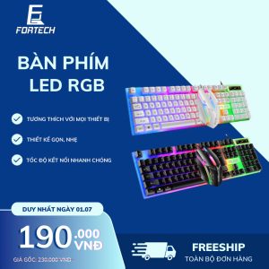 BP04-Bộ bàn phím và chuột USB có đèn nền nhiều màu