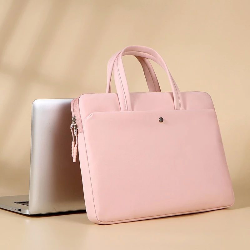 Túi chống sốc laptop có quai sách màu hồng dịu