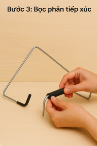 Làm giá đỡ laptop bằng móc áo