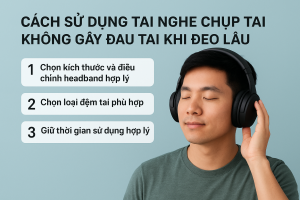 cách sử dụng tai nghe chụp tai