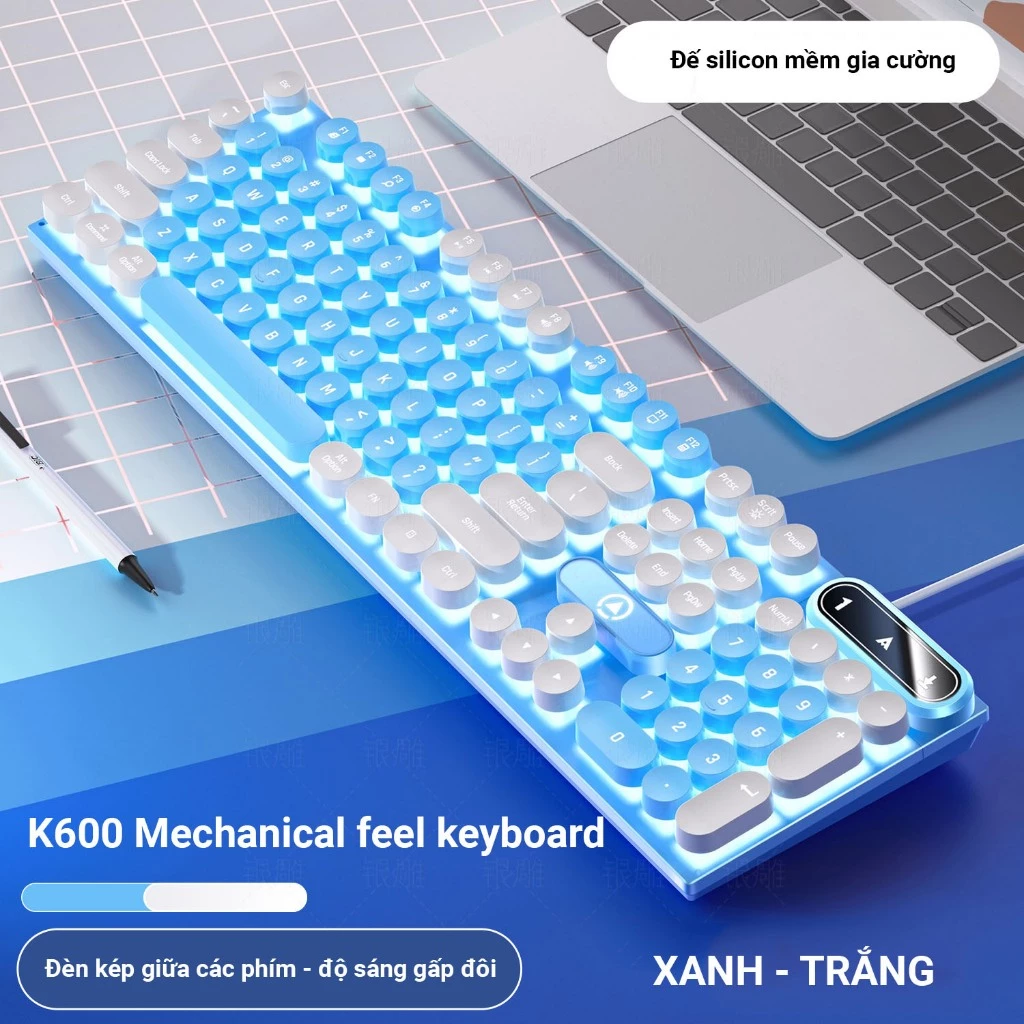 bàn phím giả cơ xanh nhẹ